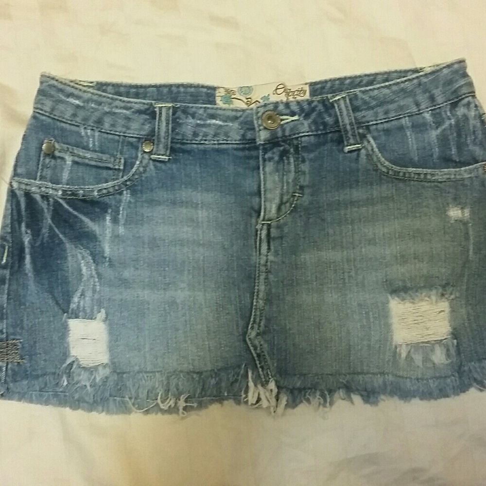 "Celebrity Pink" jean skirt stretchy vintage